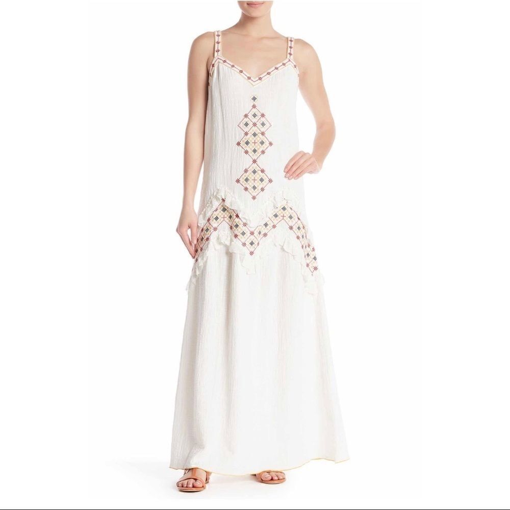 Max Studio | Embroidered V-Neck Maxi Dress